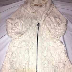 DKNY cream colored zip up sweater.